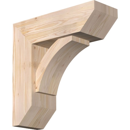 Ekena Millwork Thorton Slat Smooth Bracket w/ Offset Brace, Douglas Fir, 7 1/2"W x 22"D x 22"H BKT0806X22X22THR06SDF
